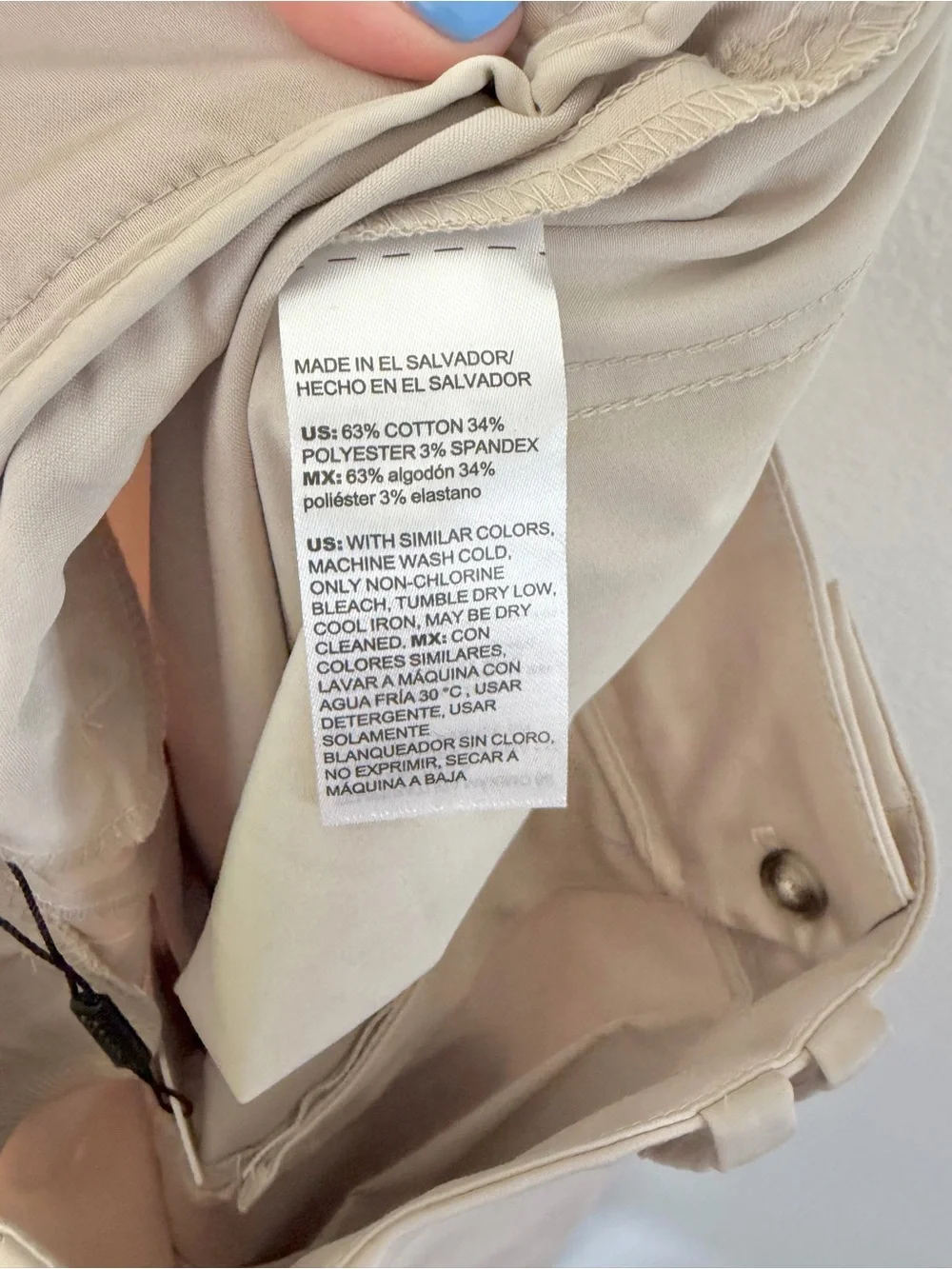 Chico’s Fly Front Sateen Cargo Pant In Smokey Taupe Size 4 NWT